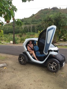 Twizy car around Bora Bora
